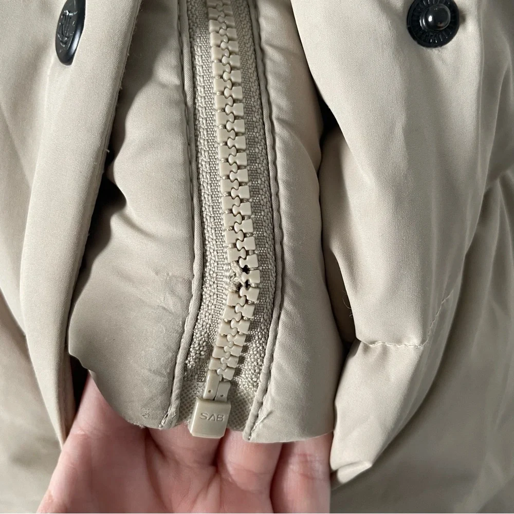 Lauren Ralph Lauren Tan Pillow Hood Longline Down and Feather Jacket Coat Size S - Picture 6 of 7